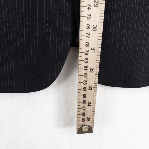 Emporio Armani Sean Line Blazer Mens 46 Wool Blend Dark Navy Blue 3 Button Italy - Picture 6 of 12